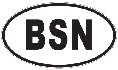 BSN - 3 Letter Initials Oval Sticker