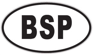 BSP - 3 Letter Initials Oval Sticker