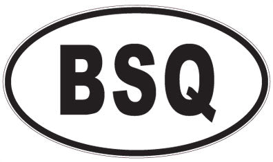 BSQ - 3 Letter Initials Oval Sticker
