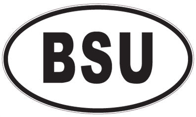 BSU - 3 Letter Initials Oval Sticker