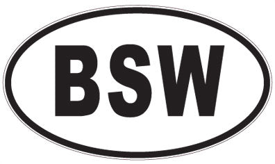 BSW - 3 Letter Initials Oval Sticker