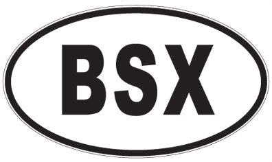 BSX - 3 Letter Initials Oval Sticker