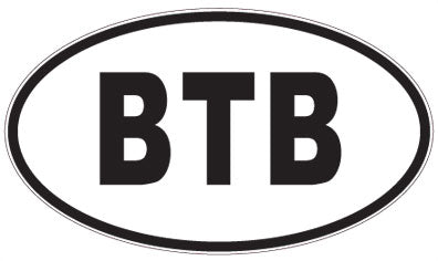 BTB - 3 Letter Initials Oval Sticker