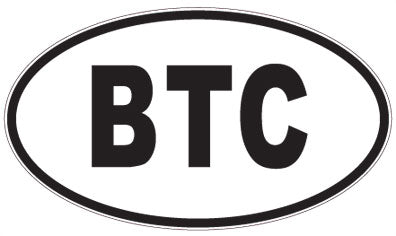 BTC - 3 Letter Initials Oval Sticker