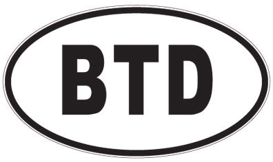 BTD - 3 Letter Initials Oval Sticker