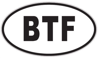 BTF - 3 Letter Initials Oval Sticker