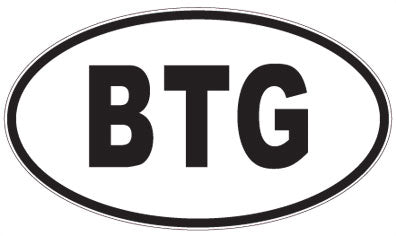BTG - 3 Letter Initials Oval Sticker