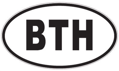 BTH - 3 Letter Initials Oval Sticker