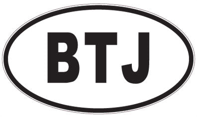 BTJ - 3 Letter Initials Oval Sticker