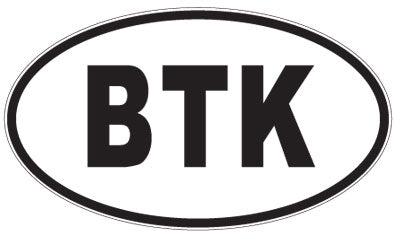 BTK - 3 Letter Initials Oval Sticker