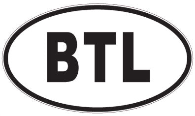 BTL - 3 Letter Initials Oval Sticker