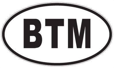 BTM - 3 Letter Initials Oval Sticker