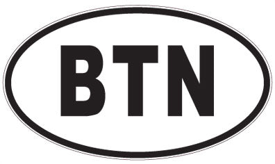 BTN - 3 Letter Initials Oval Sticker