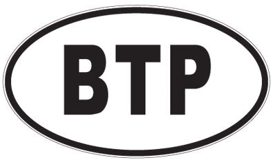 BTP - 3 Letter Initials Oval Sticker
