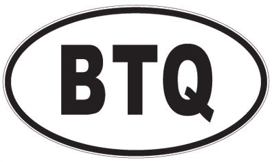 BTQ - 3 Letter Initials Oval Sticker