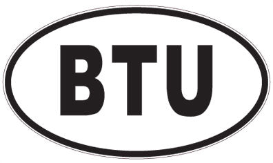BTU - 3 Letter Initials Oval Sticker