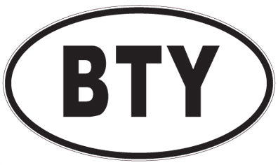 BTY - 3 Letter Initials Oval Sticker