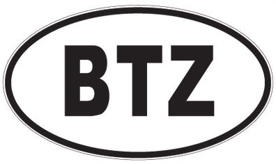 BTZ - 3 Letter Initials Oval Sticker
