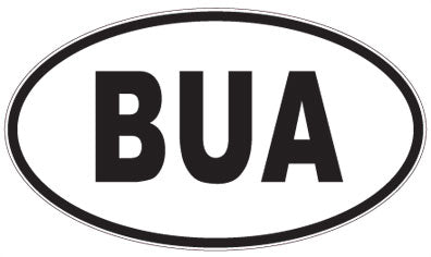 BUA - 3 Letter Initials Oval Sticker