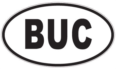 BUC - 3 Letter Initials Oval Sticker