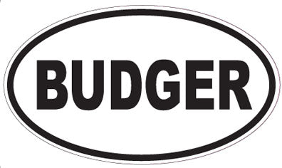BUDGER - Oval Sticker
