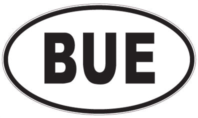 BUE - 3 Letter Initials Oval Sticker