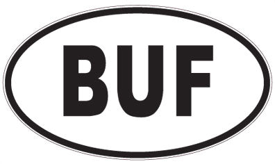 BUF - 3 Letter Initials Oval Sticker