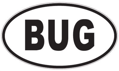 BUG - 3 Letter Initials Oval Sticker