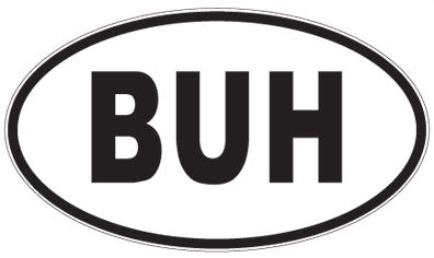 BUH - 3 Letter Initials Oval Sticker