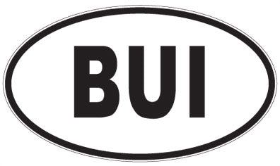 BUI - 3 Letter Initials Oval Sticker