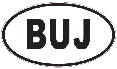 BUJ - 3 Letter Initials Oval Sticker
