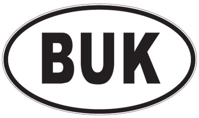 BUK - 3 Letter Initials Oval Sticker