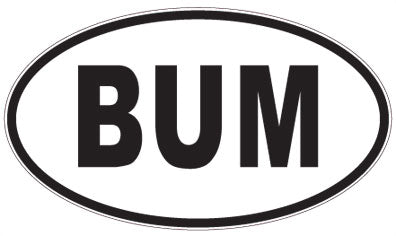 BUM - 3 Letter Initials Oval Sticker