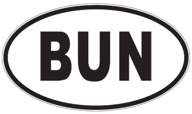 BUN - 3 Letter Initials Oval Sticker