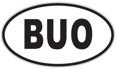BUO - 3 Letter Initials Oval Sticker