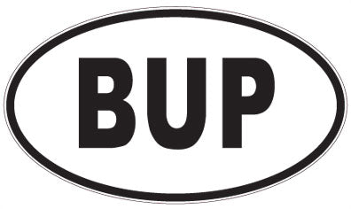 BUP - 3 Letter Initials Oval Sticker