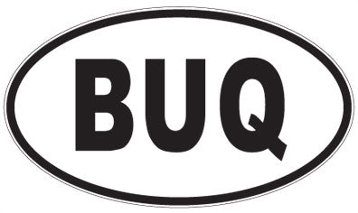 BUQ - 3 Letter Initials Oval Sticker