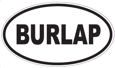 BURLAP - Oval Sticker