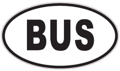 BUS - 3 Letter Initials Oval Sticker