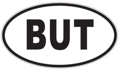 BUT - 3 Letter Initials Oval Sticker