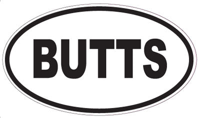 BUTTS - Oval Magnet