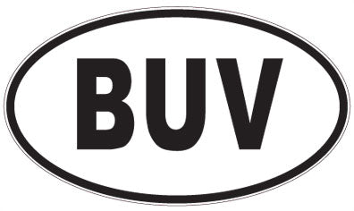BUV - 3 Letter Initials Oval Sticker
