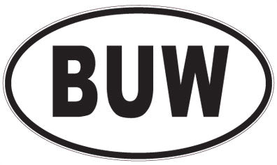 BUW - 3 Letter Initials Oval Sticker