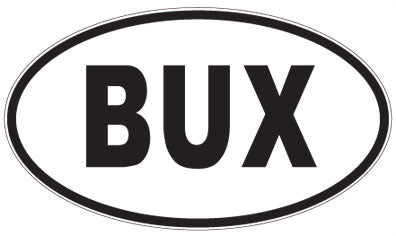 BUX - 3 Letter Initials Oval Sticker