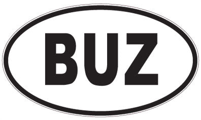BUZ - 3 Letter Initials Oval Sticker