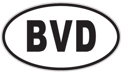 BVD - 3 Letter Initials Oval Sticker