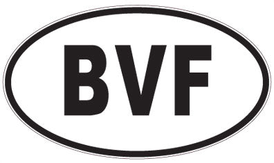 BVF - 3 Letter Initials Oval Sticker