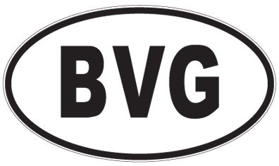 BVG - 3 Letter Initials Oval Sticker