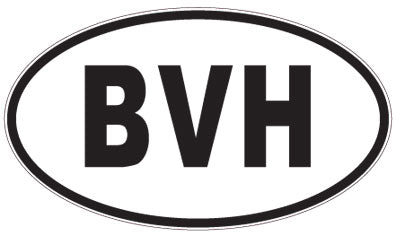 BVH - 3 Letter Initials Oval Sticker