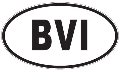 BVI - 3 Letter Initials Oval Sticker